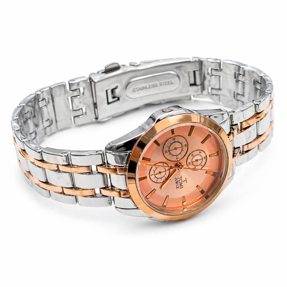 Rose Silver Couple Watch